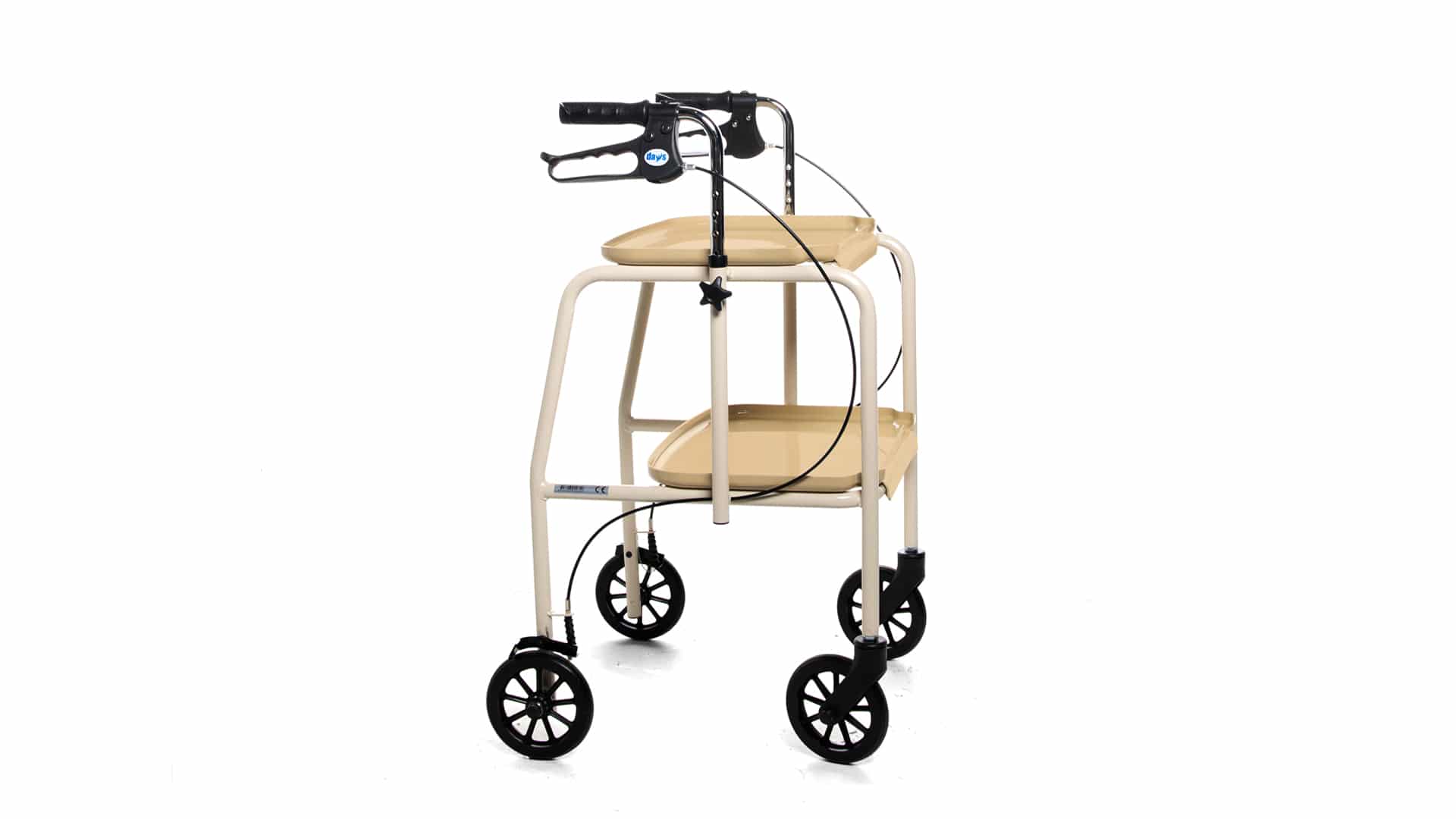 Days Tray Mobile Walker with Handbrakes 6 Days Tray Mobile Walker with Handbrakes Beige