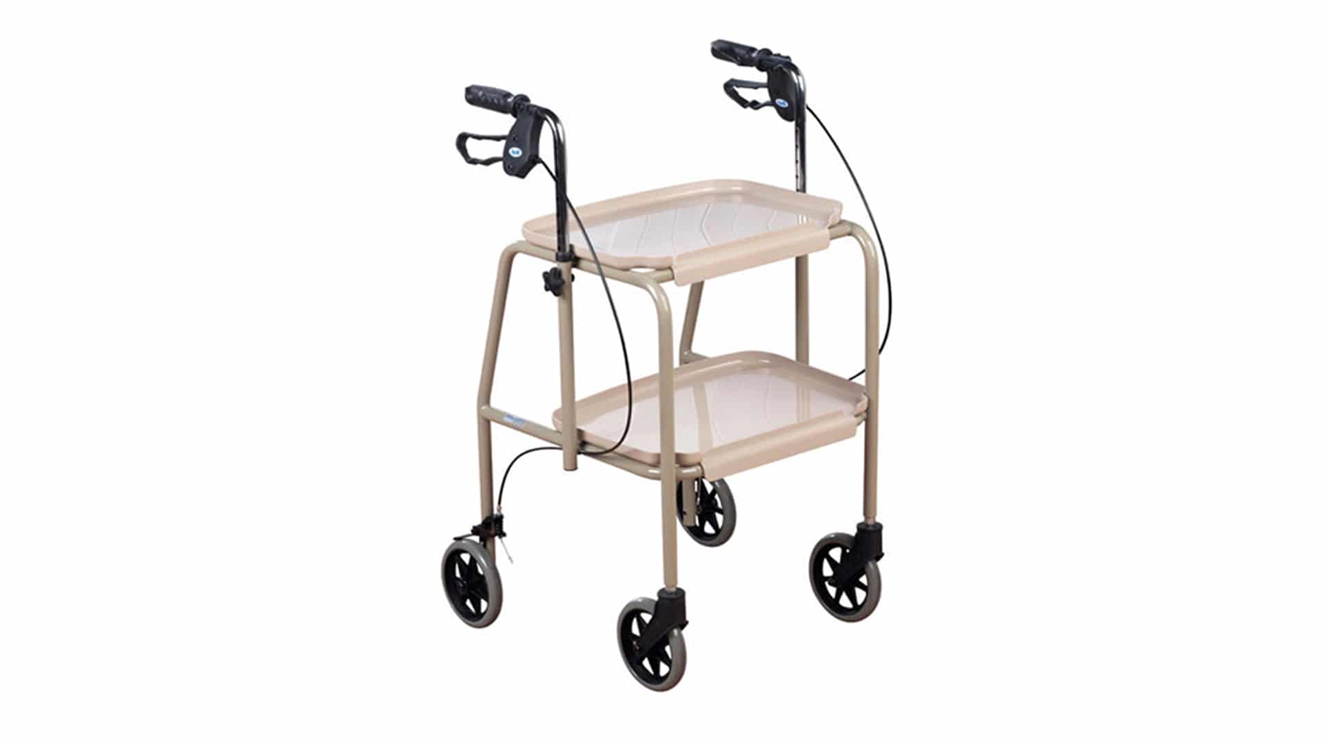 Days Tray Mobile Walker with Handbrakes 2 Days Tray Mobile Walker with Handbrakes Beige